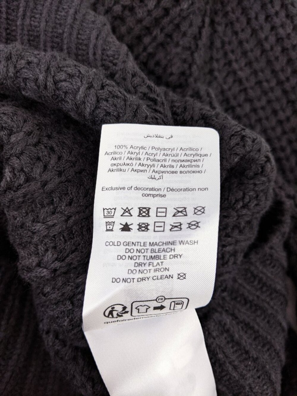 Noisy May Charlie Chunky Knit V-Neck Cardigan Sweater Charcoal Gray Womens XS - Picture 7 of 7